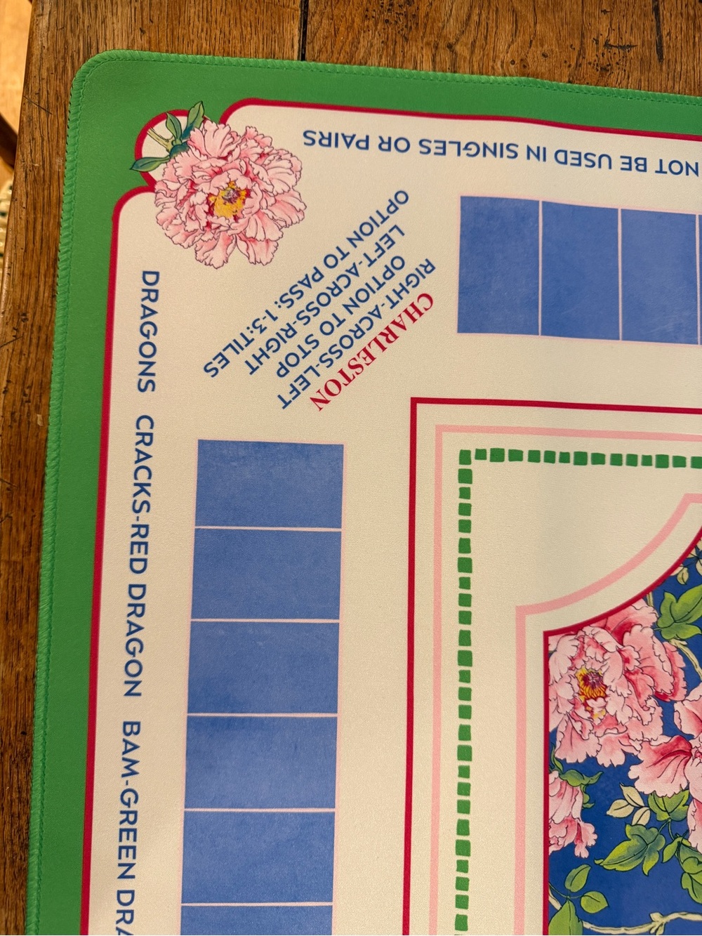 Floral Mah Jong Mat - Picture 2 of 3